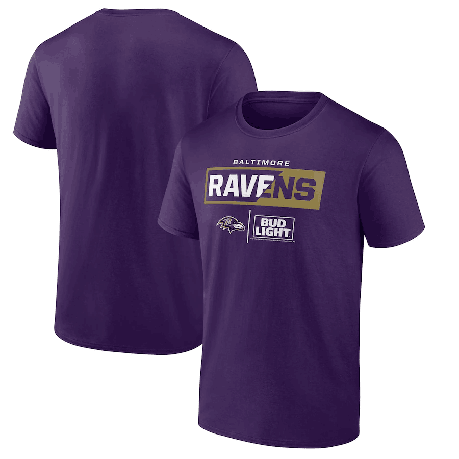 Men's Baltimore Ravens Purple x Bud Light T-Shirt Men's Baltimore Ravens Purple x Bud Light T-Shirt